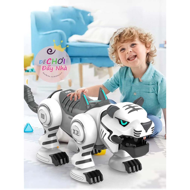 (Cỡ lớn) Hổ điều khiển từ xa cao cấp, robot điều khiển phun khóii, di chuyển, phát nhạc- Đồ chơi đầy nhà