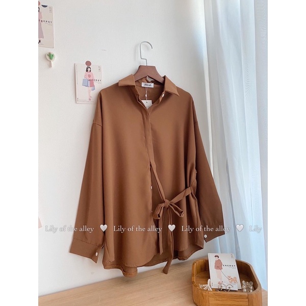 Sơ mi nơ vạt oversize