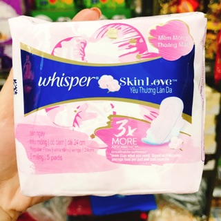 BĂNG VỆ SINH WHISPER SKIN LOVE SIÊU MỎNG CÁNH 24CM 5 MIẾNG