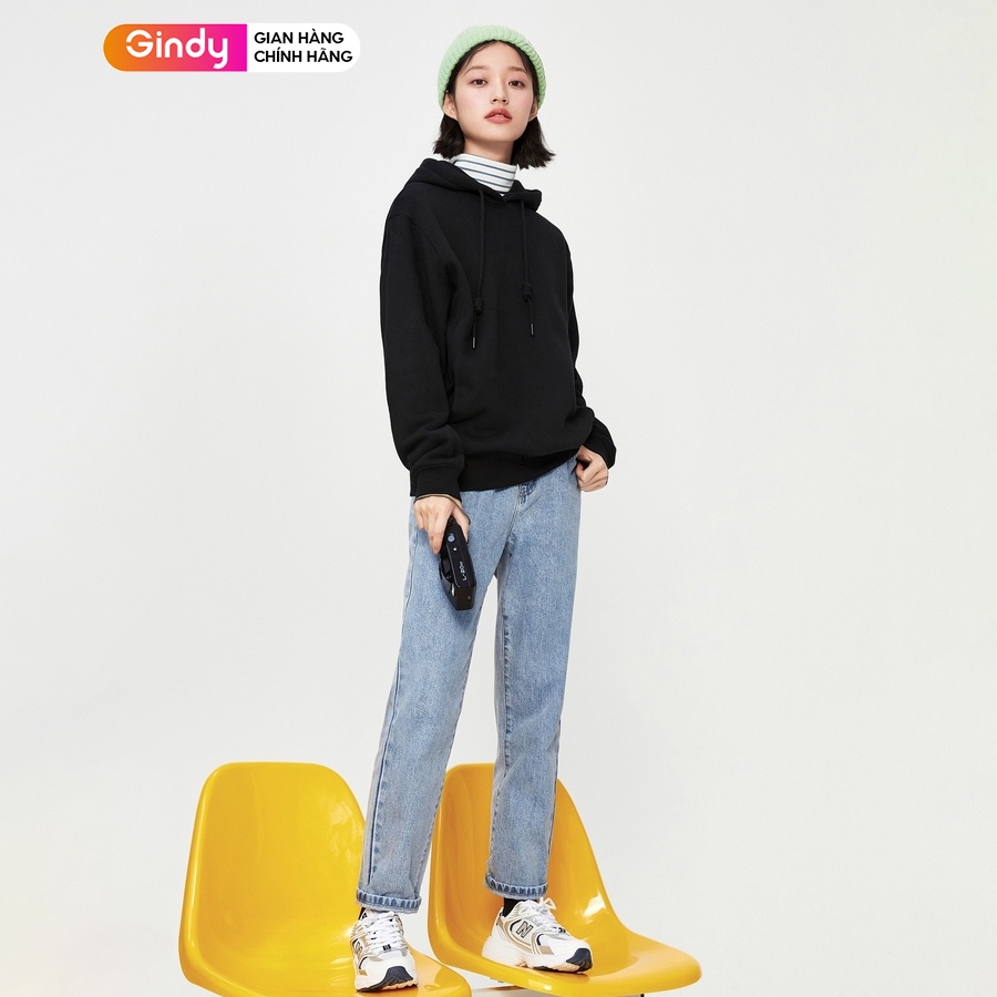 Áo hoodie chất nỉ bông trơn unisex GINDY sweater nam nữ dài tay có mũ basic form rộng thời trang thu đông A12107 | BigBuy360 - bigbuy360.vn