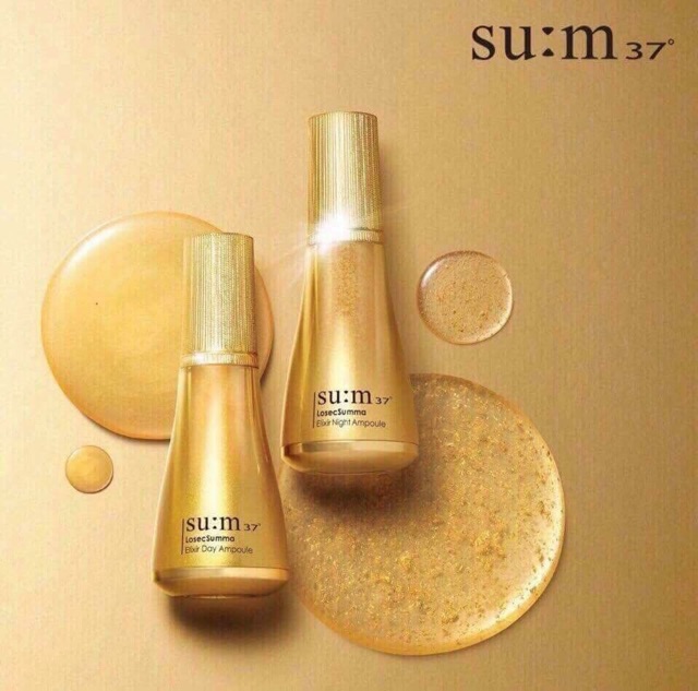 (Mua 10 tặng 1)- Cặp Tinh chất vàng ngày và đêm LosecSumma Su:m37 Gold Ampoule - mỹ phẩm Ohui Công ty chính hãng