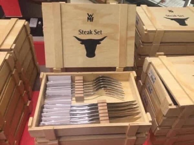 Bộ dao dĩa WMF ăn món Bò Steak kèm hộp gỗ - nhập Đức