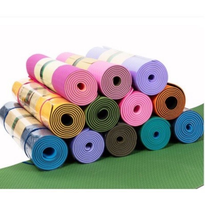 Thảm tập yoga tập gym 2 lớp định tuyến 6mm, 8mm cao cấp