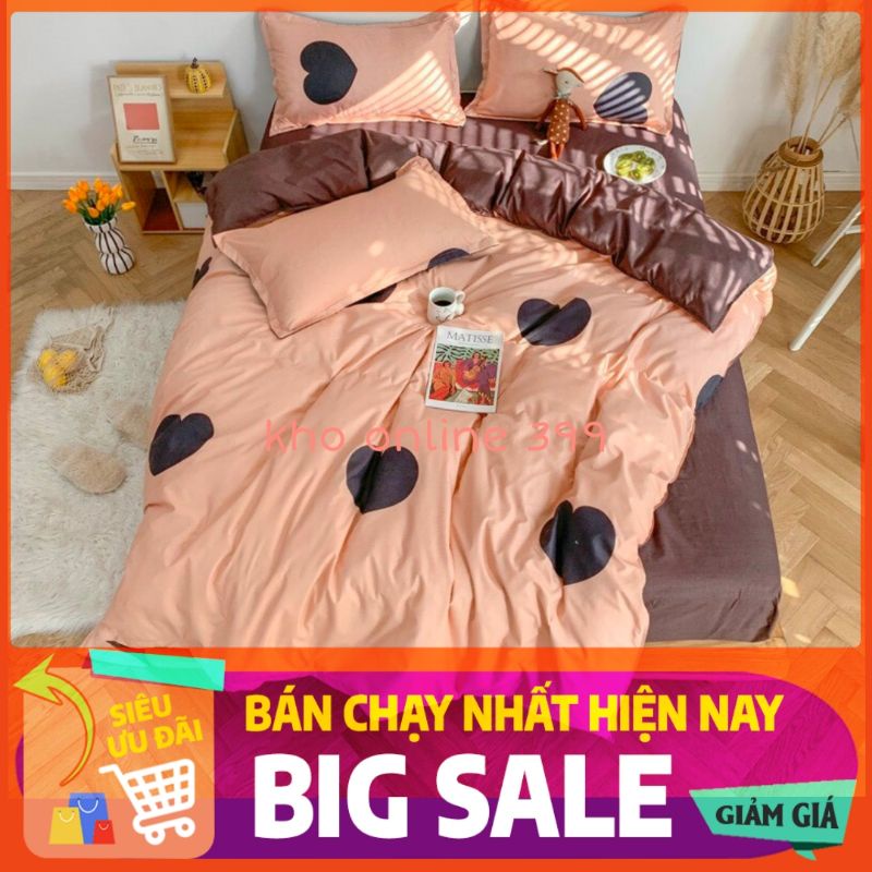 [RẺ VÔ ĐỊCH] set chăn ga gối nệm cotton poly Hàn Quốc 4 món 1m6x2m, 1m8x2m, 2mx2m2, ga trải giường, vỏ gối