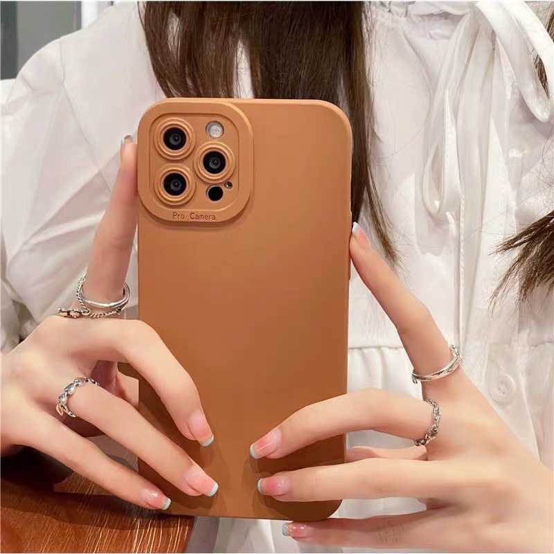 Ốp lưng trơn bảo vệ camera siêu sang dành cho nhiều dòng máy của Iphone/samsung/oppo/realme/xiaomi/vivo