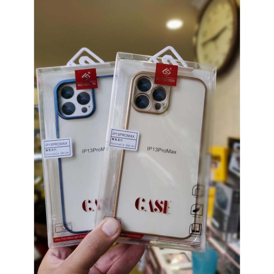 Ốp lưng nhám KST Desing cho iPhone 13, 13 Pro, 13 pro Max Viền Xi màu siêu đẹp, chống vân tay