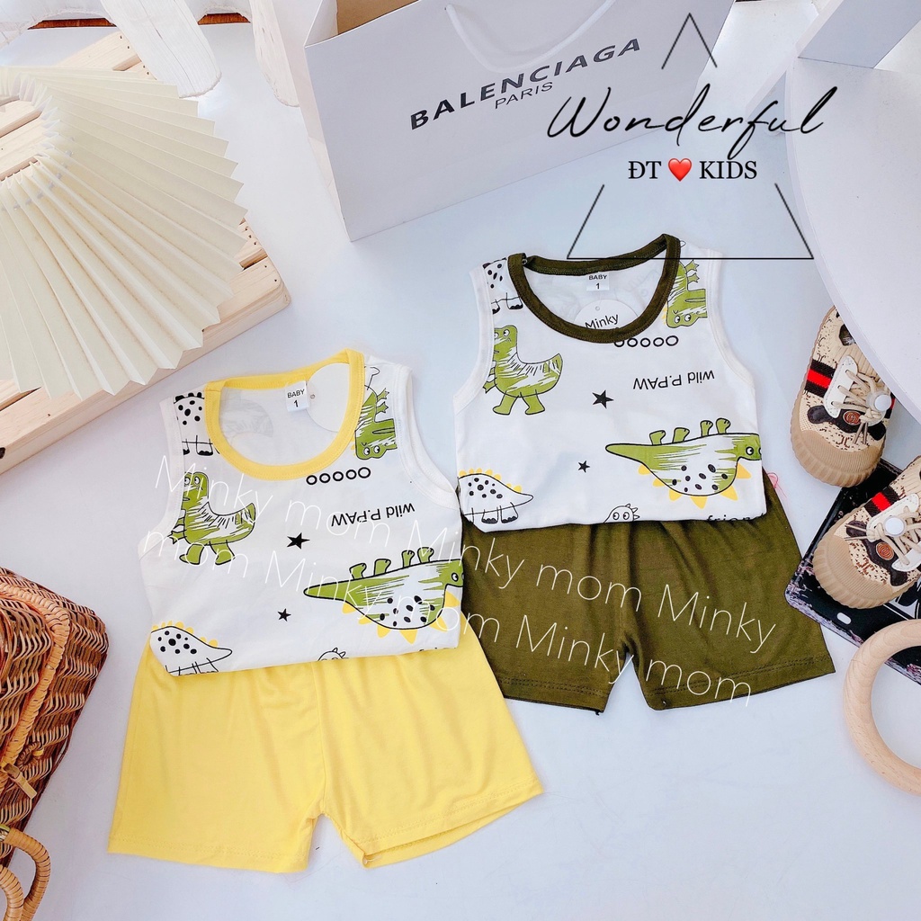 BOT23 - Bộ bé trai, Bộ thun lạnh, bộ 3 lỗ cho bé trai từ 6-18kg, Richkid123