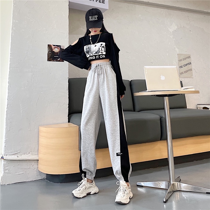 SUXI Quần legging nữ ống rộng thời trang mùa thu mới