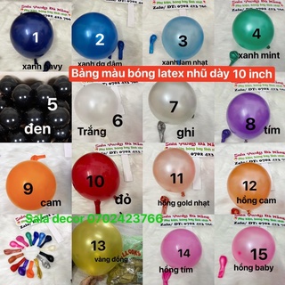 Set 50 quả bóng bay- bóng nhũ 10inch- loại 1 dày