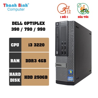 Mô Hình Cây Máy Tính Đồng Bộ -  Dell Optiplex 3010/7010/9010 ( I3 3220-4GB-250GB ) - BẢO HÀNH 12 THÁNG 1 ĐỔI 1.