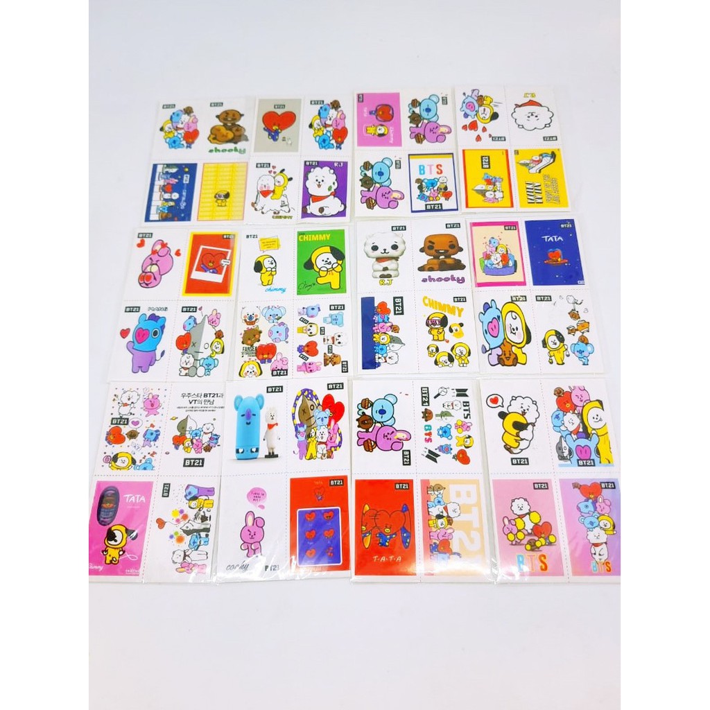 Set 4 Tấm Hình Dán Bt21 Bts Đáng Yêu Cho Bé