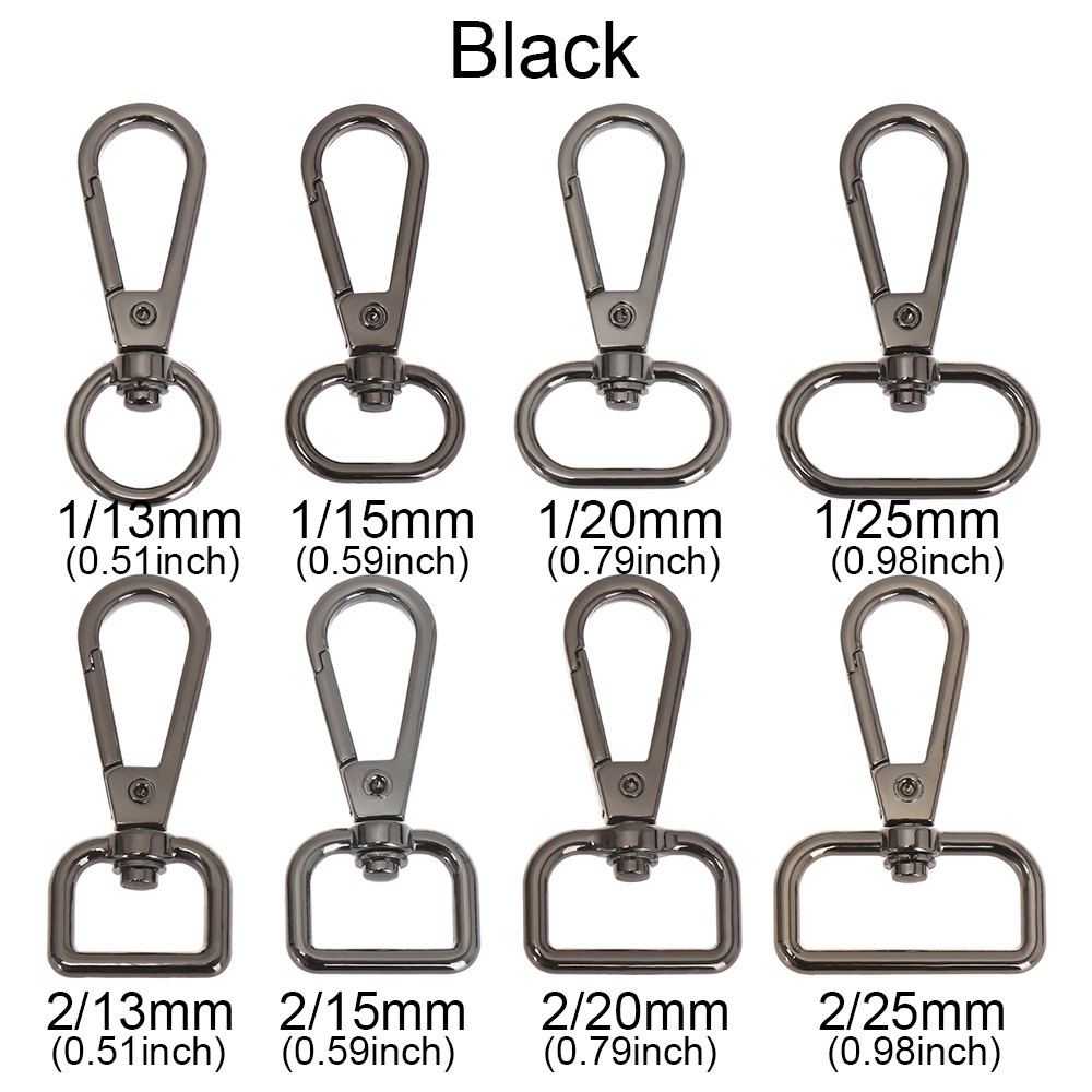 MIHAN1 5pcs Hardware Lobster Clasp Bag Part Accessories Collar Carabiner Snap Bags Strap Buckles Jewelry Making DIY KeyChain Metal Split Ring Hook/Multicolor