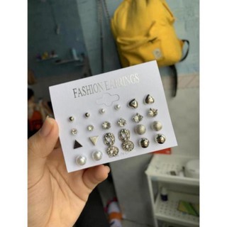 Set 12 đôi bông tai xỏ lỗ HSD12