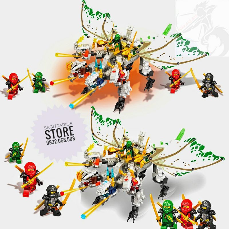Lego Ninjago LEDUO 76023 Lắp Ráp Rồng Trắng 4 Đầu Có Cánh - Ultra Dragon
