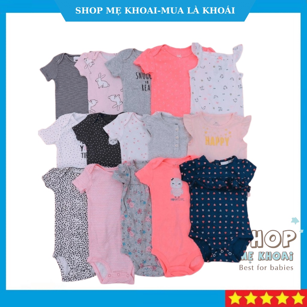 Set 5 body chip Bodysuit Cater's cộc tay xuất dư xịn cho bé (mẫu ngẫu nhiên)