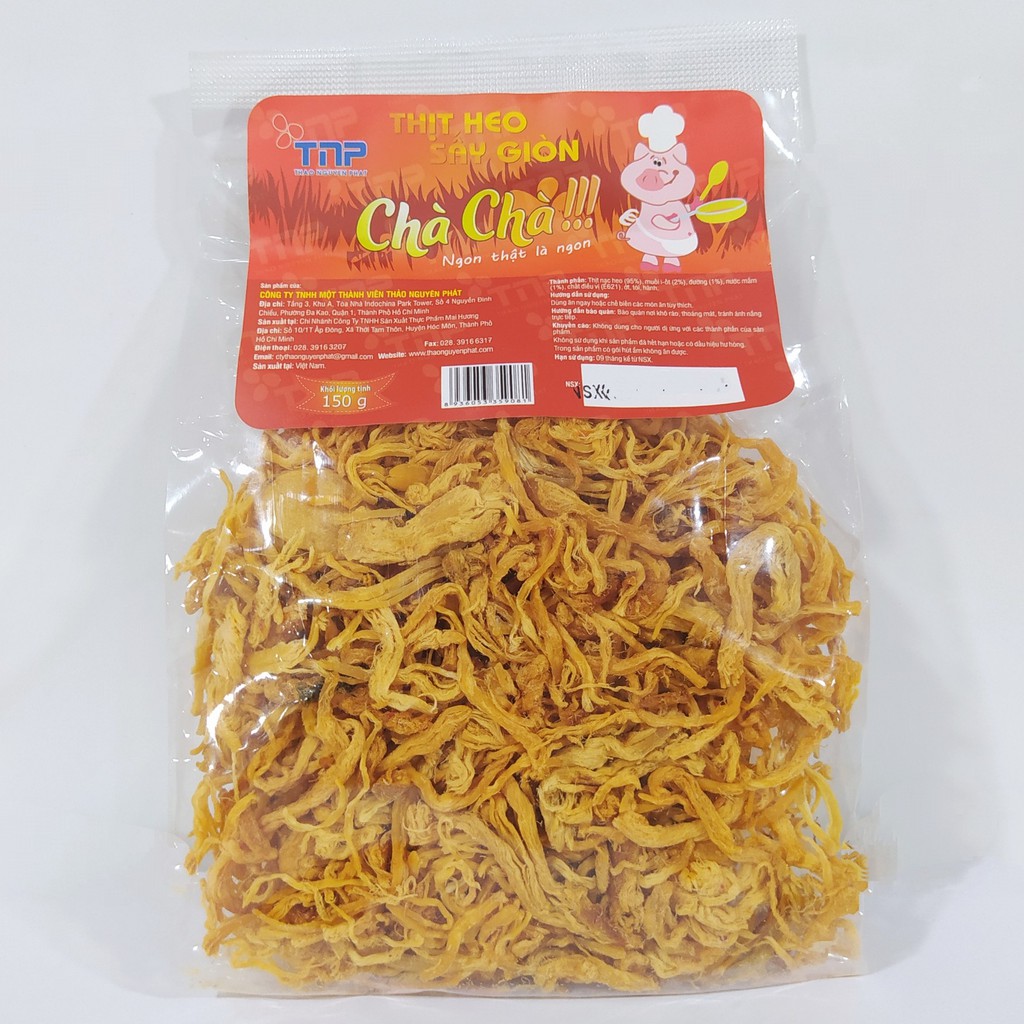 (GÓI 150G) THỊT HEO SẤY GIÒN CHÀ CHÀ THẢO NGUYÊN PHÁT (TNP) - Hàng công ty chính hãng. Khô heo sạch. Cam kết chất lượng