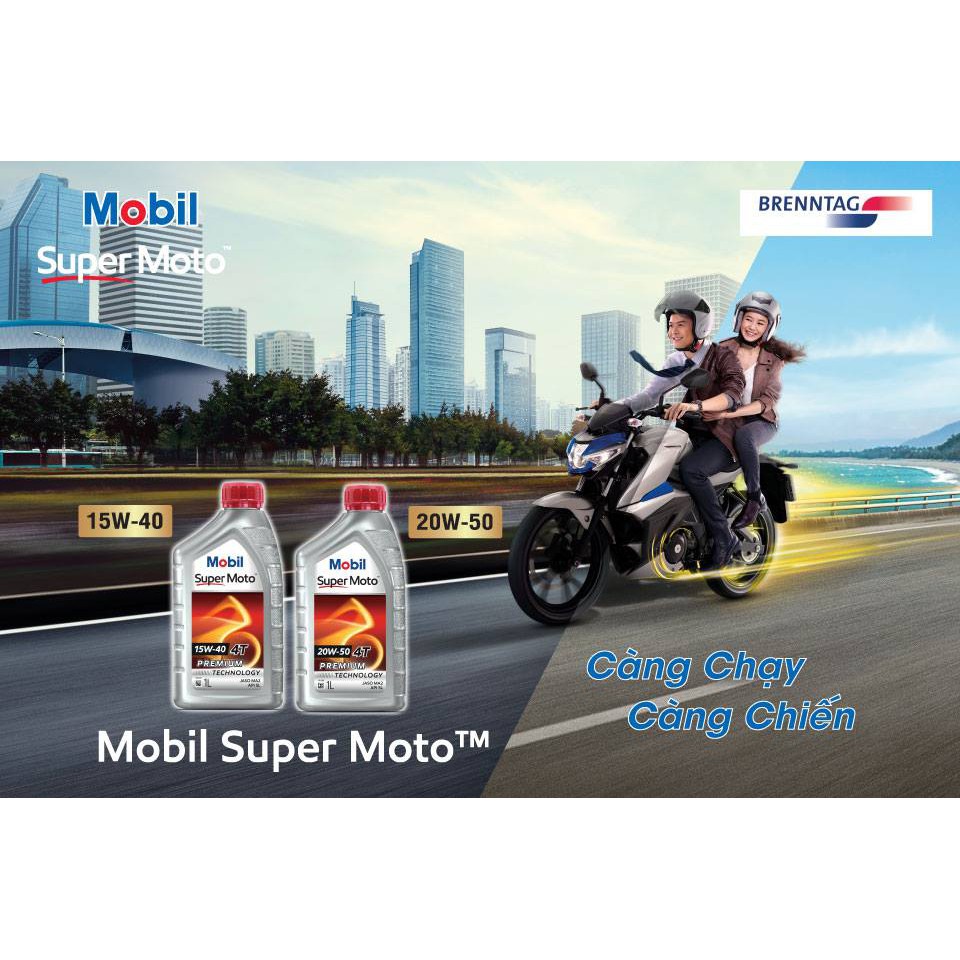 Nhớt Xe Số cao cấp Mobil Super Moto 20W50 800ml - Nhập Khẩu Singapore