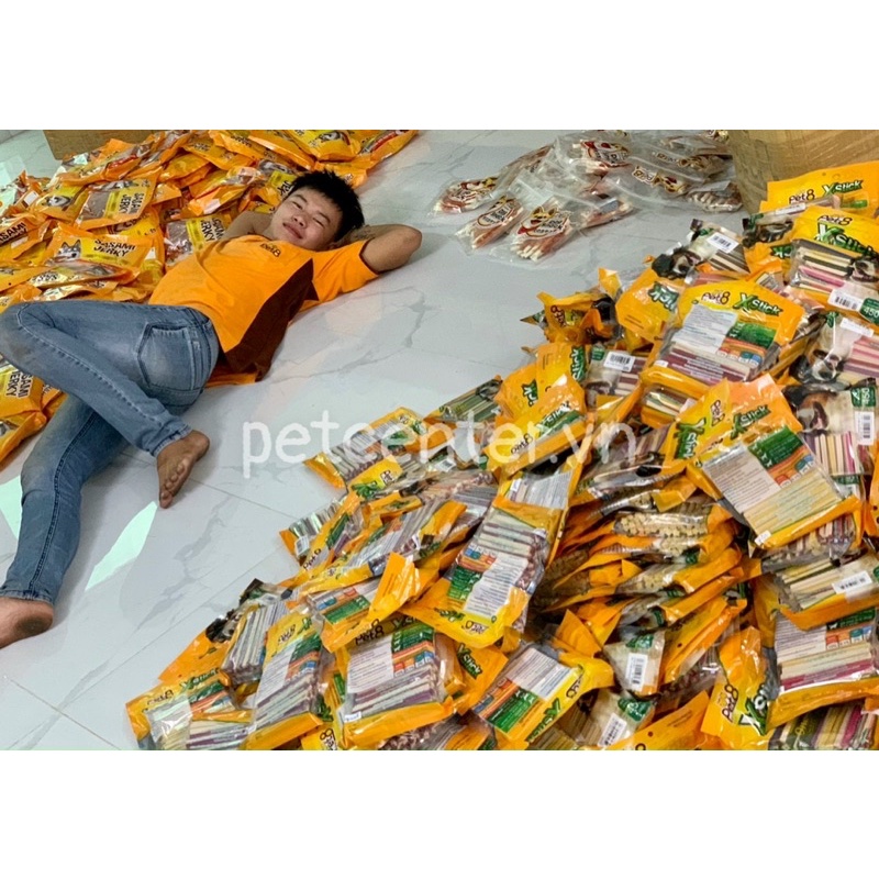 🇹🇭  Xương Dental Hỗ Trợ Sạch Răng Cho Chó PET8 Denta X-Stick Nhiều Vị 450g