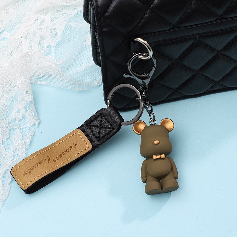 [ sỉ như lẻ ] Móc khóa  GẤU BEARBRICK  dễ thương dùng treo balo , móc khoá kèm dây phụ kiện  như hình