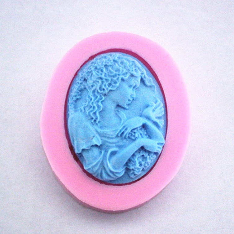 Beautiful Girl Cameo Silicone Soap Sugarcraft Chocolate Fondant Cake Mold