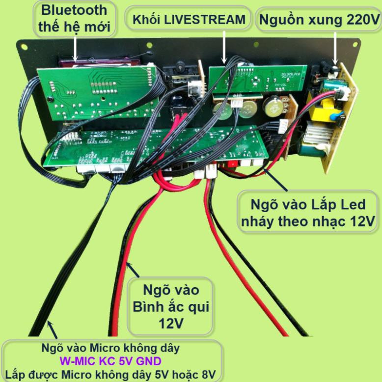 Mạch loa kéo CS8673E 130W, thu âm LIVESTREAM, DSP lập trình chống hú có chỉnh Bass Treble Micro, nguồn xung 220V