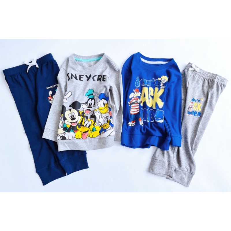 Bộ dài tay cotton mềm cho bé trai 2-7 tuổi