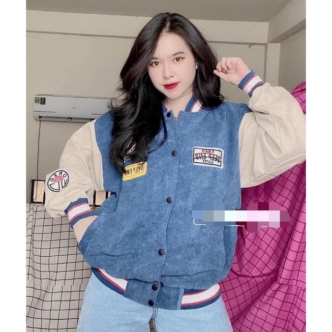 Áo khoác bomber Nhung cầu vồng cúc bấm nam nữ unisex BIGOMALL