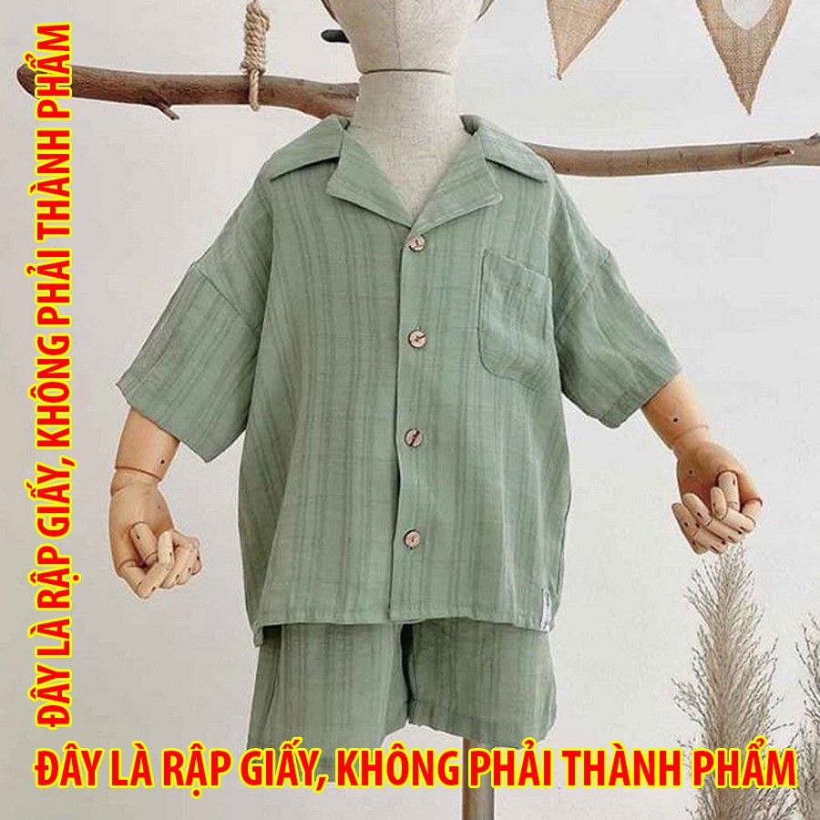 Rập giấy DC038 - Bộ Pyjama ngắn - bé trai
