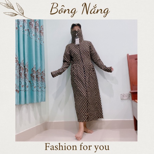 Áo chống nắng nữ toàn thân chất vải Umi thun lạnh cao cấp xẻ tà trước sau che kín chân Freesize 2022