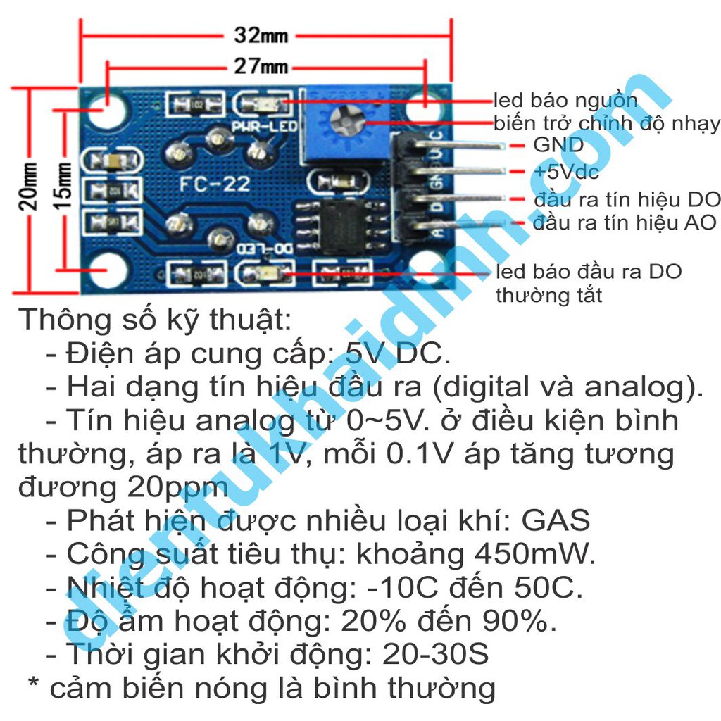 module cảm biến khí MQ4 MQ-4, CH4, GAS sensor kde2854