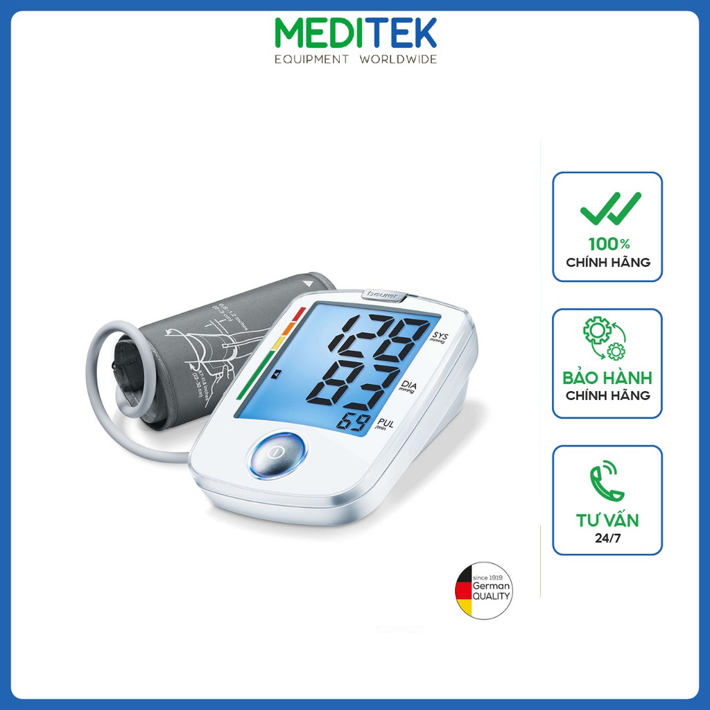 Máy đo huyết áp bắp tay Beurer Đức BM44, Công nghệ cảm biến thông minh Fuzzy, đo chính xác, Bảo hành 36 tháng