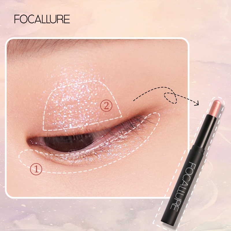 Phấn mắt dạng bút FOCALLURE 12 màu tùy chọn kháng nước 2g