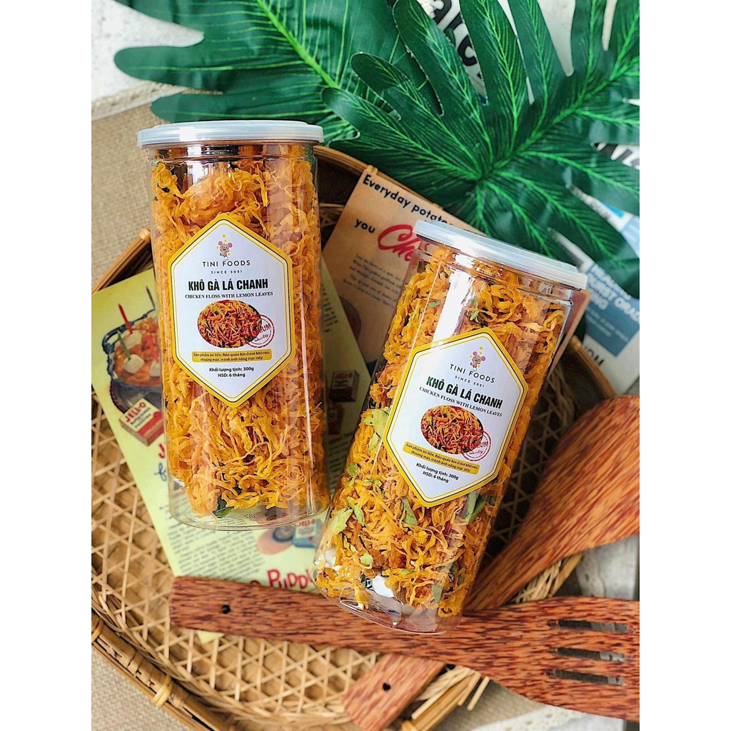 Khô gà lá chanh xé cay đồ ăn vặt, bánh kẹo tết ngon bổ rẻ