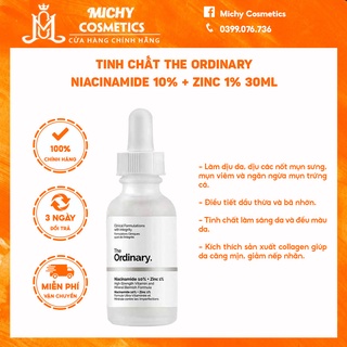 Tinh chất giảm thâm mụn The Ordinary Niacinamide 10% + Zinc 1% 30ml