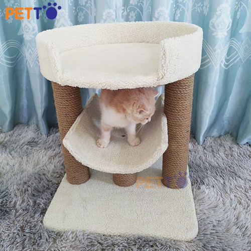 [Mã PET50K giảm Giảm 10% - Tối đa 50K đơn từ 250K] Trụ Cào Móng Cho Mèo Kết Hợp 2 Ổ Nằm CT022