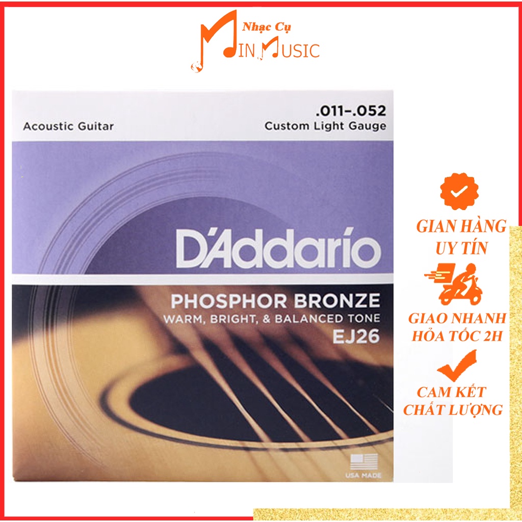 Dây Đàn Guitar Acoustic Addario EJ26 ,EJ15,EJ16 I Addario EXP15,EXP16,EXP26 I Addario EZ890,EZ920 ,EZ930