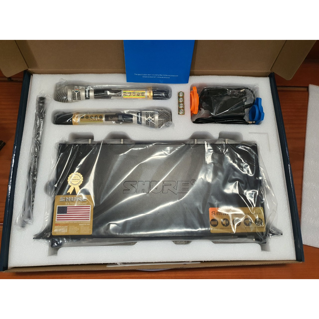 MIC KHÔNG DÂY, Micro karaoke không dây Shure UGX21 4 anten râu, hàng đẹp loại 1, có tự ngắt