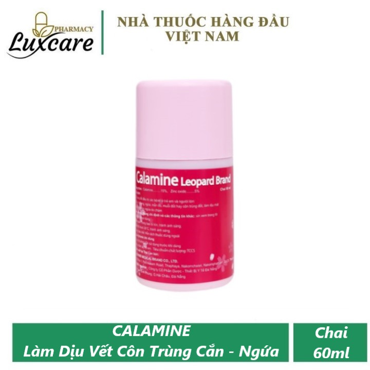 Calamine Leopard Brand - Giảm Rôm Sảy - Côn Trùng Đốt - Chai 60ml - Luxcare