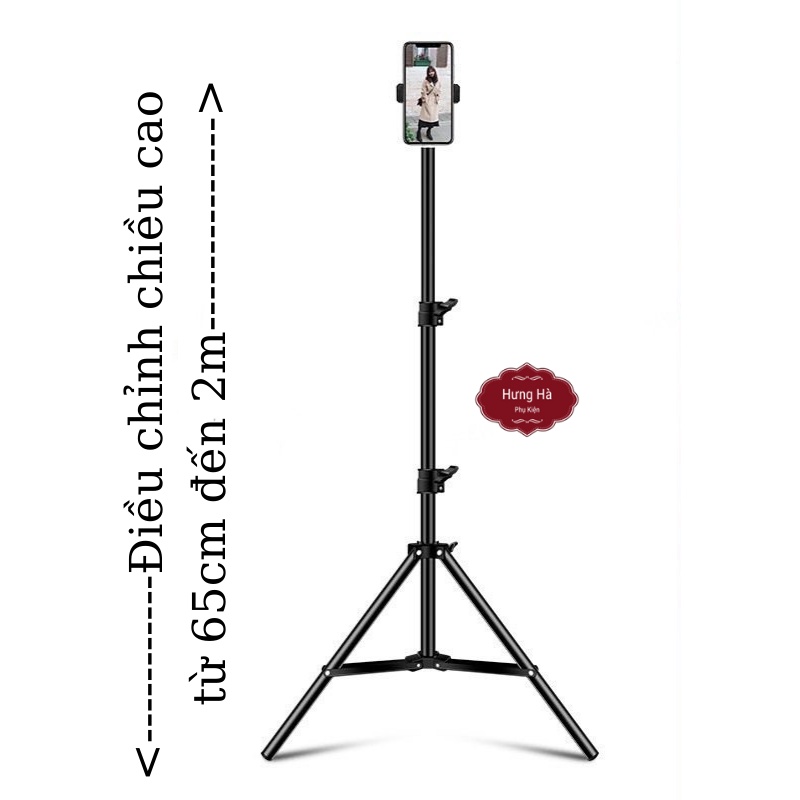 cây livestream,giá đỡ livestream,quay tiktok 3 chân tripod cao từ 65cm đến 2m+kẹp điện thoại thông minh+remote bluetooth