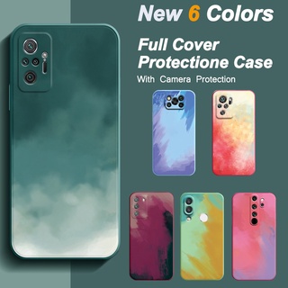 Ốp Điện Thoại Viền Vuông Màu Nước Gradient Cho Xiaomi Mi Redmi Note 8 9 9s 10 Pro