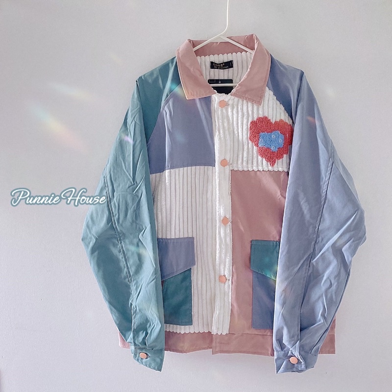 ÁO KHOÁC CỔ SƠMI 💕💕 PHỐI NHUNG MIX MÀU PASTEL 💕 PHONG CÁCH CÁ TÍNH DỄ THƯƠNG CỰC XINH YÊU