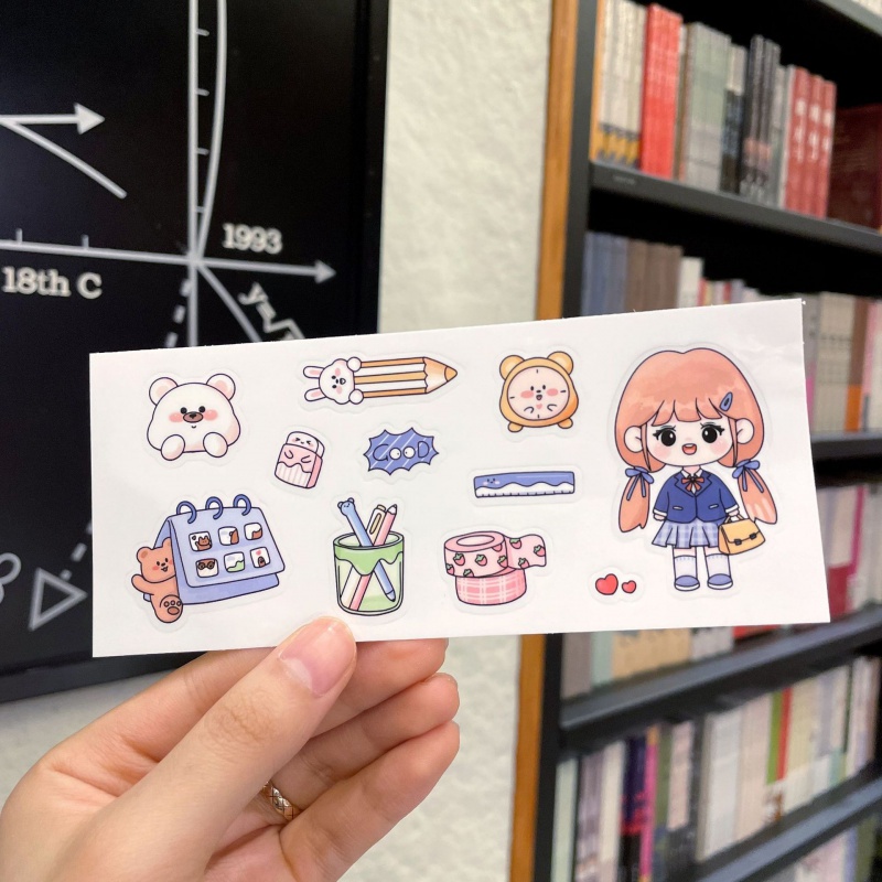 Miếng Dán Trang Trí laptop Điện Thoại Chống Thấm Nước Họa Tiết Hoạt Hình Dễ Thương