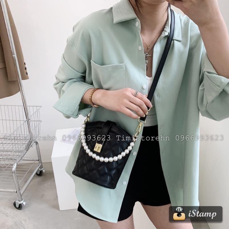 Túi đeo chéo nữ kẹp nách 2 dây da trơn mịn đẹp TIMISTOREHN