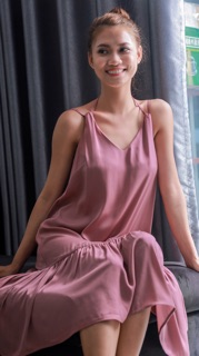 Đầm lụa đuôi cá cam InFAshion