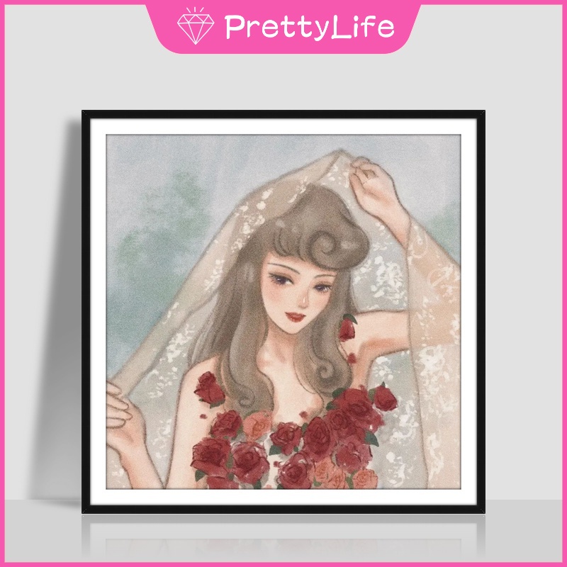 Bộ Tranh Đính Đá 5D Tự Làm 40x40cm Hình Công Chúa Disney