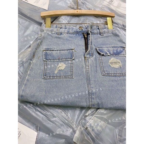 Chân váy bò dáng dài túi hộp [ bán sỉ ] | BigBuy360 - bigbuy360.vn