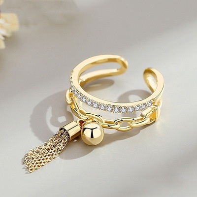 Nhẫn Hở Đeo Khớp Ngón Trỏ Đính Quả Bóng Phong Cách Retro Thời Trang Dân Tộc Đơn Giản Dành Cho