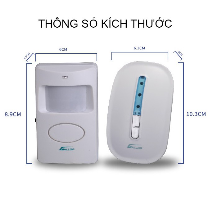 Chuông Báo Khách Hồng Ngoại-Chuông Chống Trộm Đa Năng Gallop-Bảo Hành 2 Năm [ Phương Thu Official ]