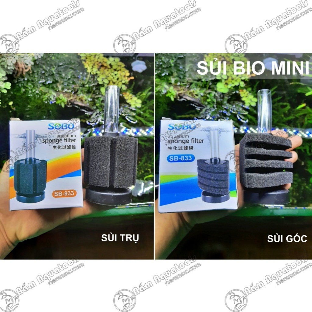 Cục Sủi Vi Sinh | Lọc Bio Mini SOBO ☘ Sủi Trụ SB-933 | Sủi Góc SB-833 ☘ Lọc Vi Sinh Mini Cho Bể Cá Cảnh Thuỷ Sinh