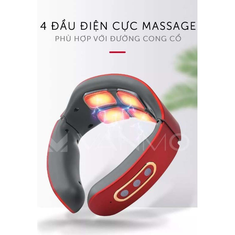 Máy Massage Cổ Vai Gáy 4 Điện Cực Với 6 Chế Độ Massage và 9 Mức Cường Độ Trị Liệu 6 Điện Cực Có Chườm Nóng,